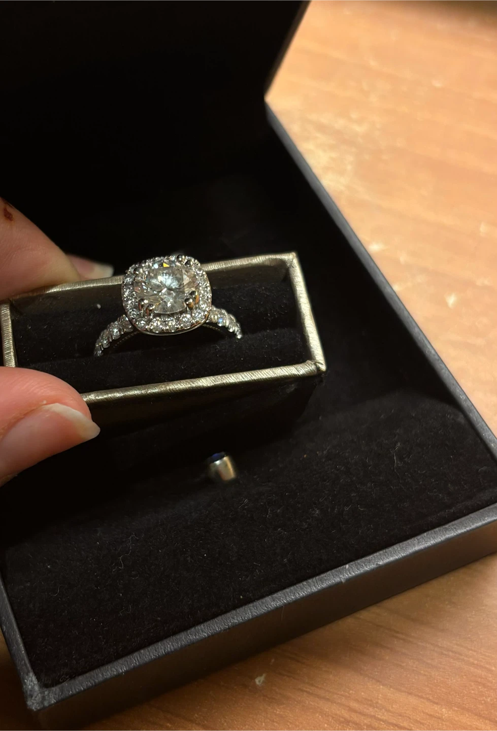 Cushion Cut Engagement Ring with Halo
