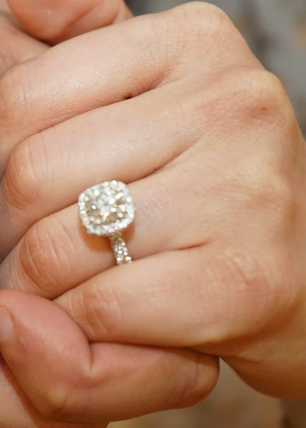 Cushion Cut Engagement Ring with Halo - photo 3