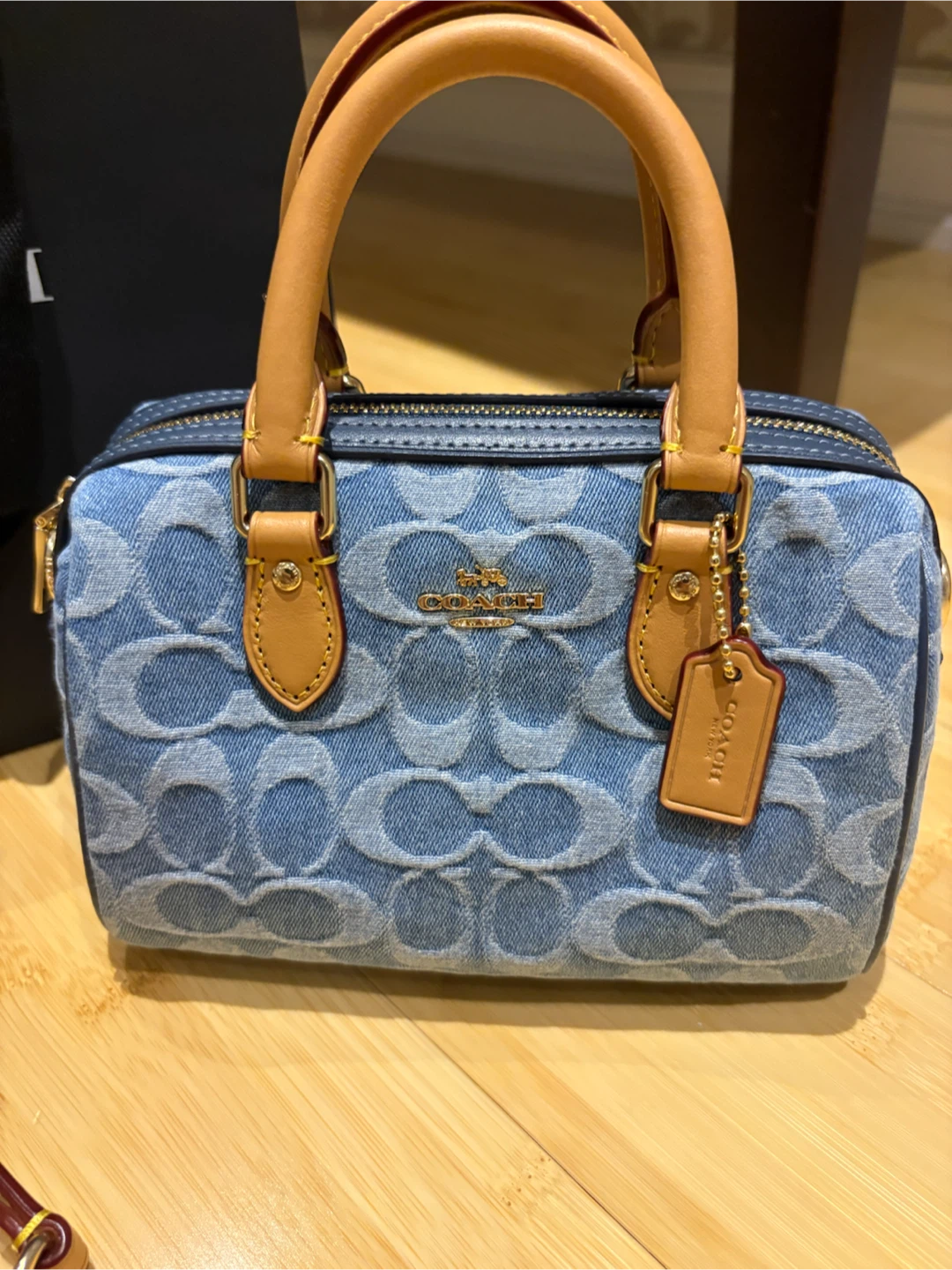 (AUTHENTIC-BRAND NEW) Coach Signature Denim Mini Rowan - photo 2