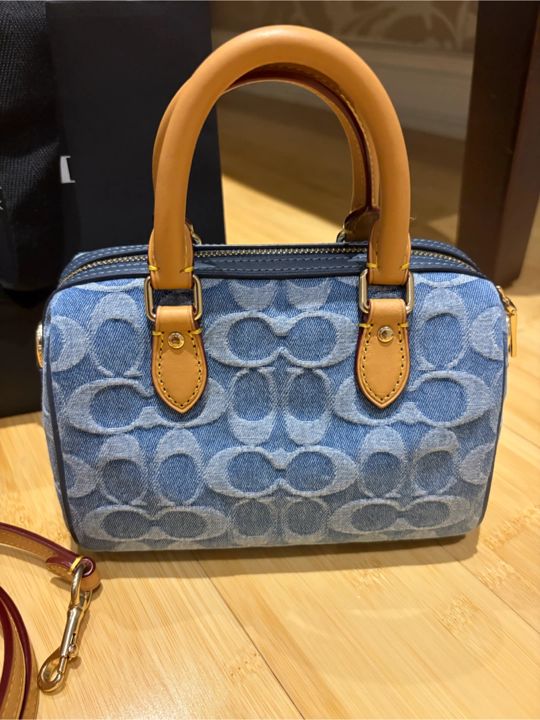 (AUTHENTIC-BRAND NEW) Coach Signature Denim Mini Rowan - photo 3