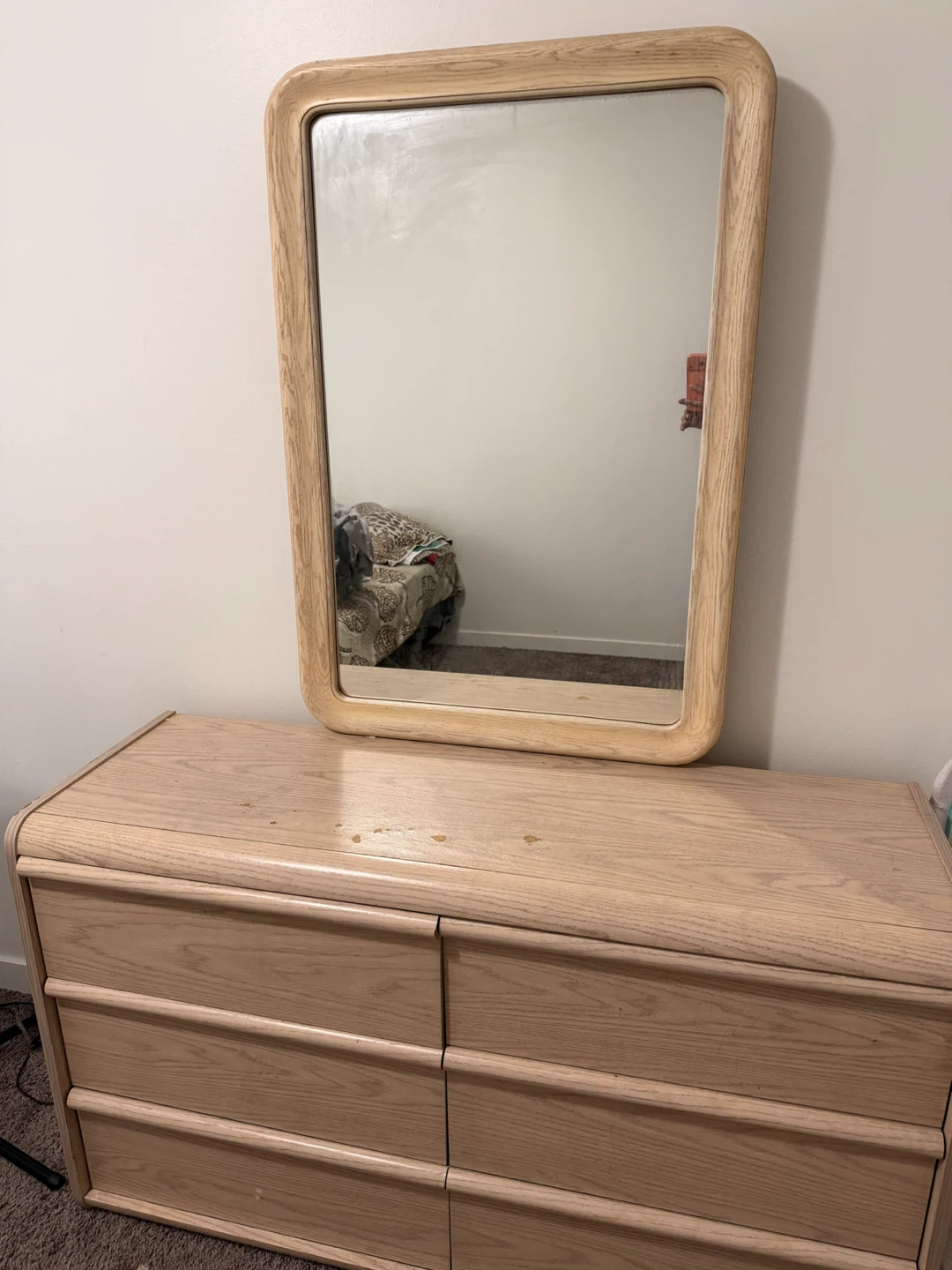 Wooden Dresser with Mirror