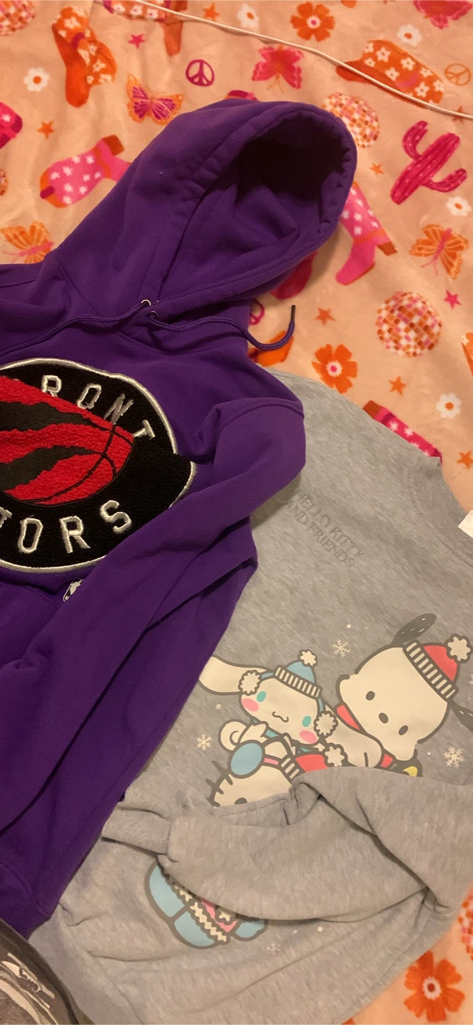 Toronto Raptors hoodie & Hello Kitty friends sweater