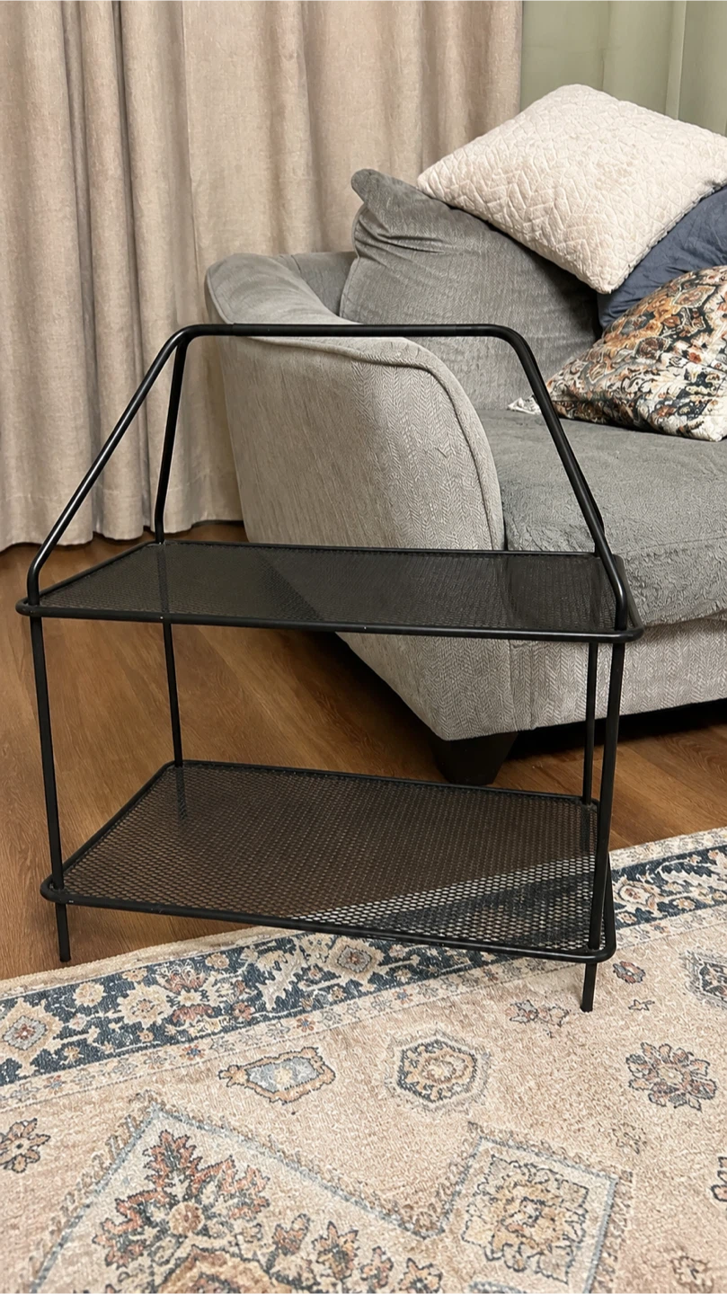 Black 2-Tier Mesh Shelf with Handle - photo 2