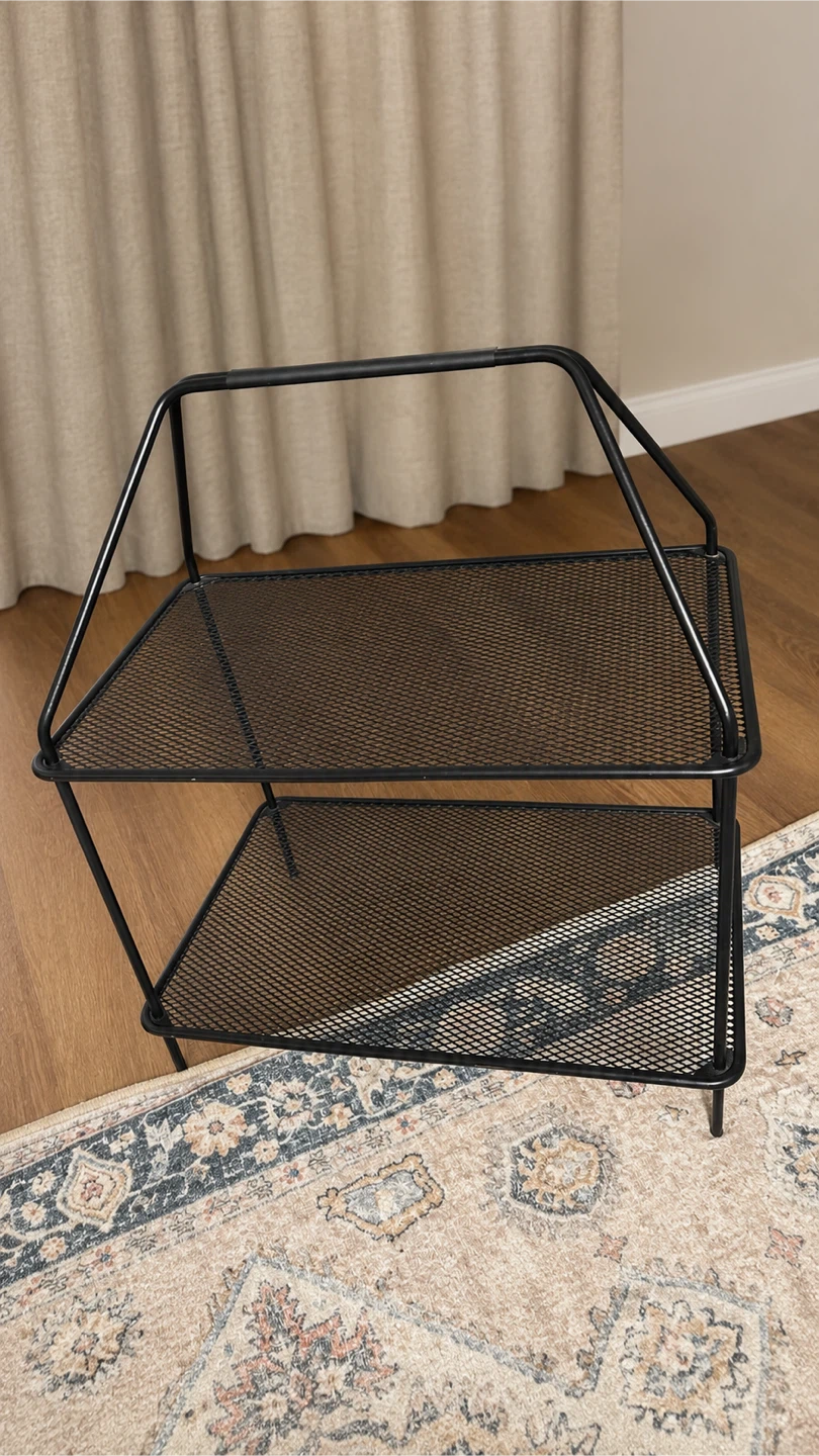 Black 2-Tier Mesh Shelf with Handle - photo 3
