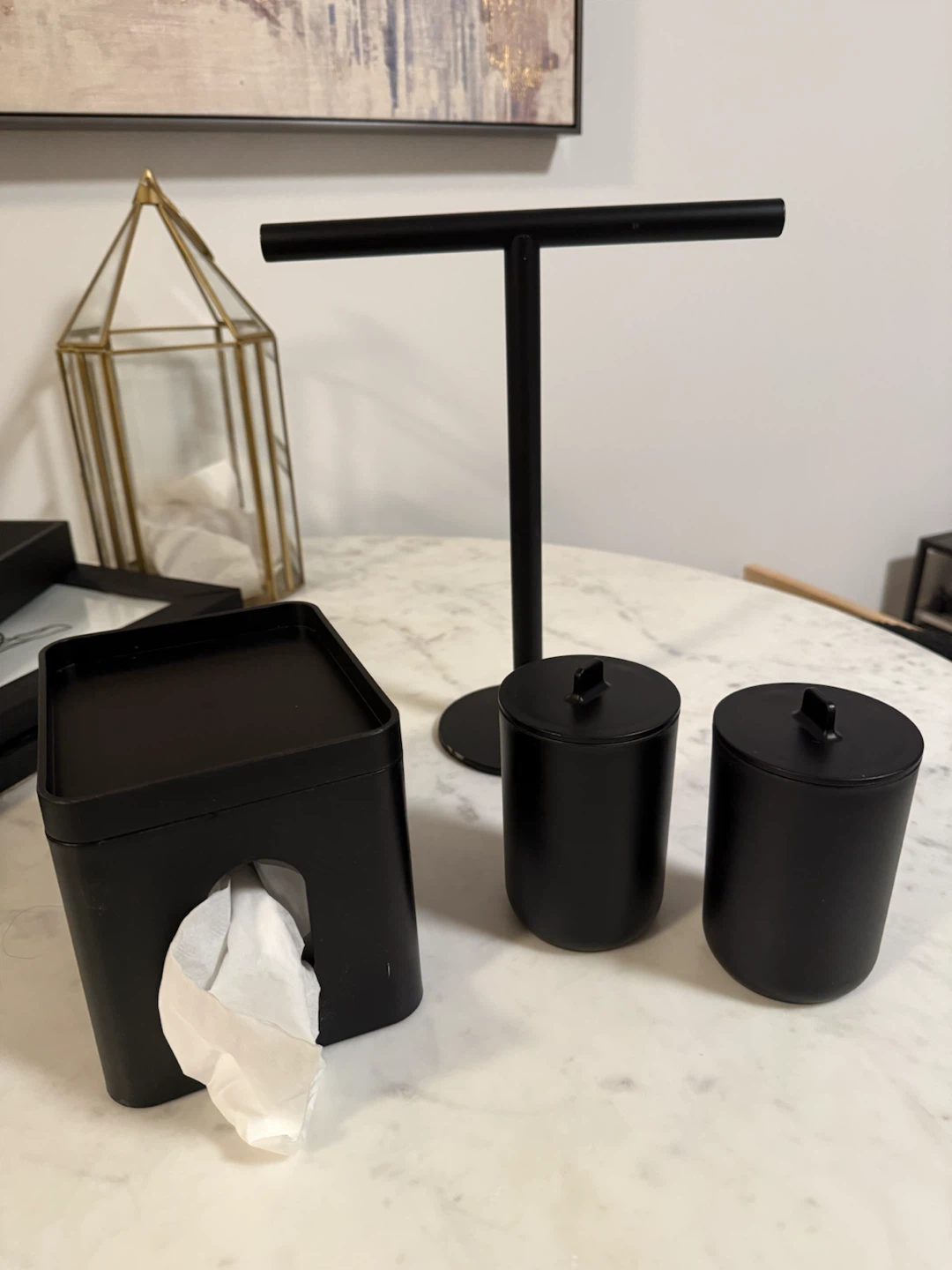 Black Bathroom Accessories Set