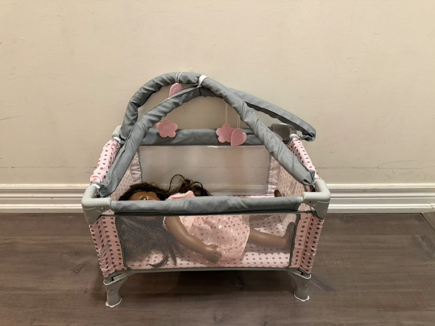 Doll Playpen with Canopy