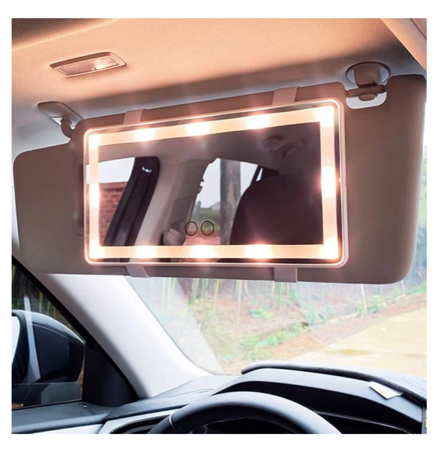 Car Sun Visor Mirror with LED Lights - photo 3