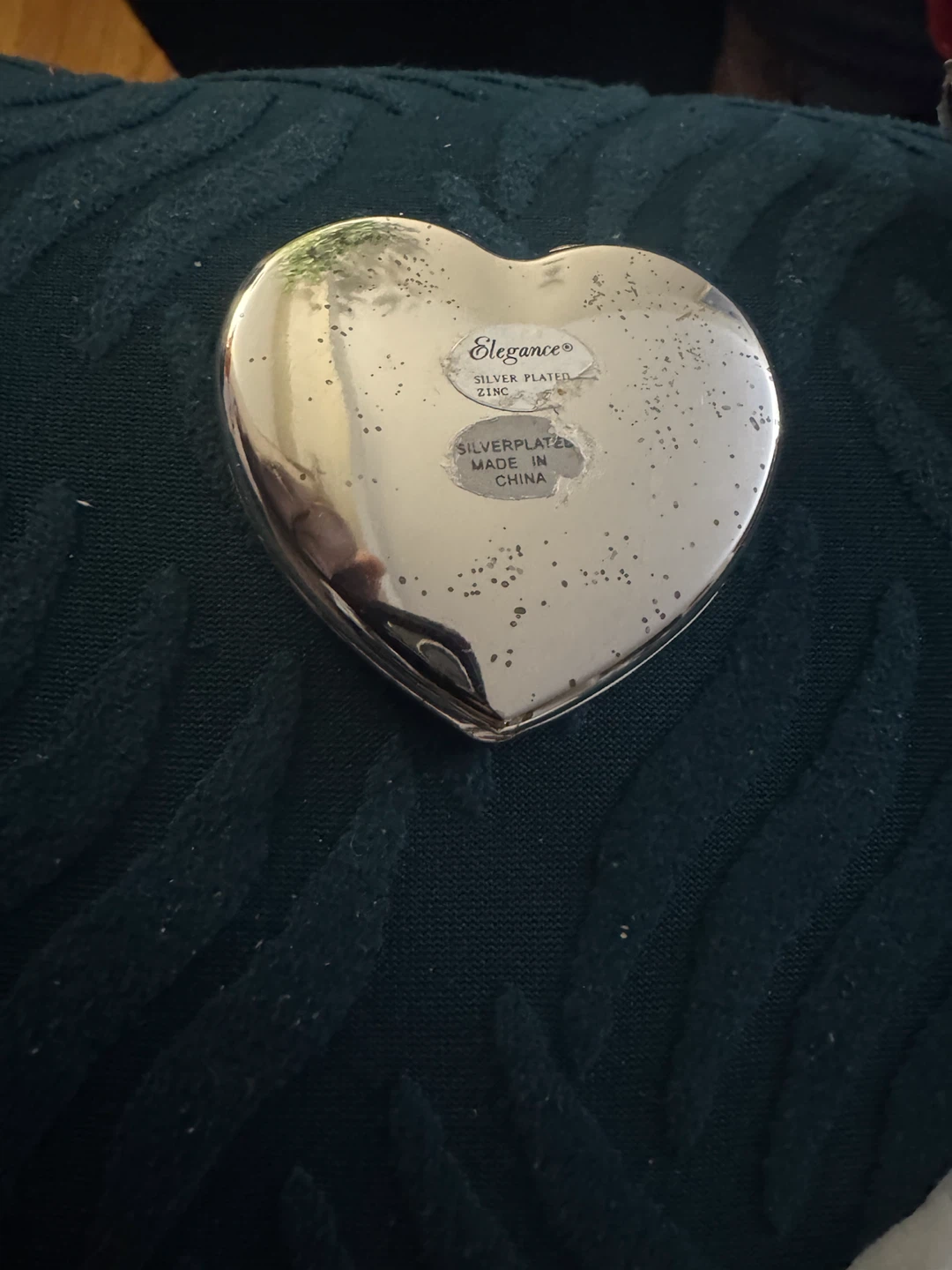 Elegance Silver Plated Heart Compact Mirror - photo 2