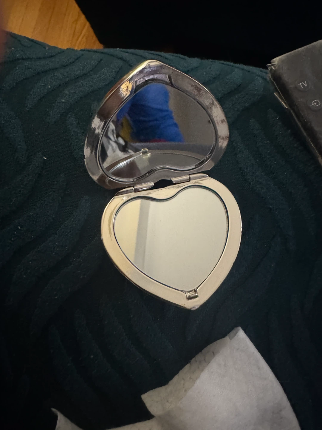 Elegance Silver Plated Heart Compact Mirror - photo 3