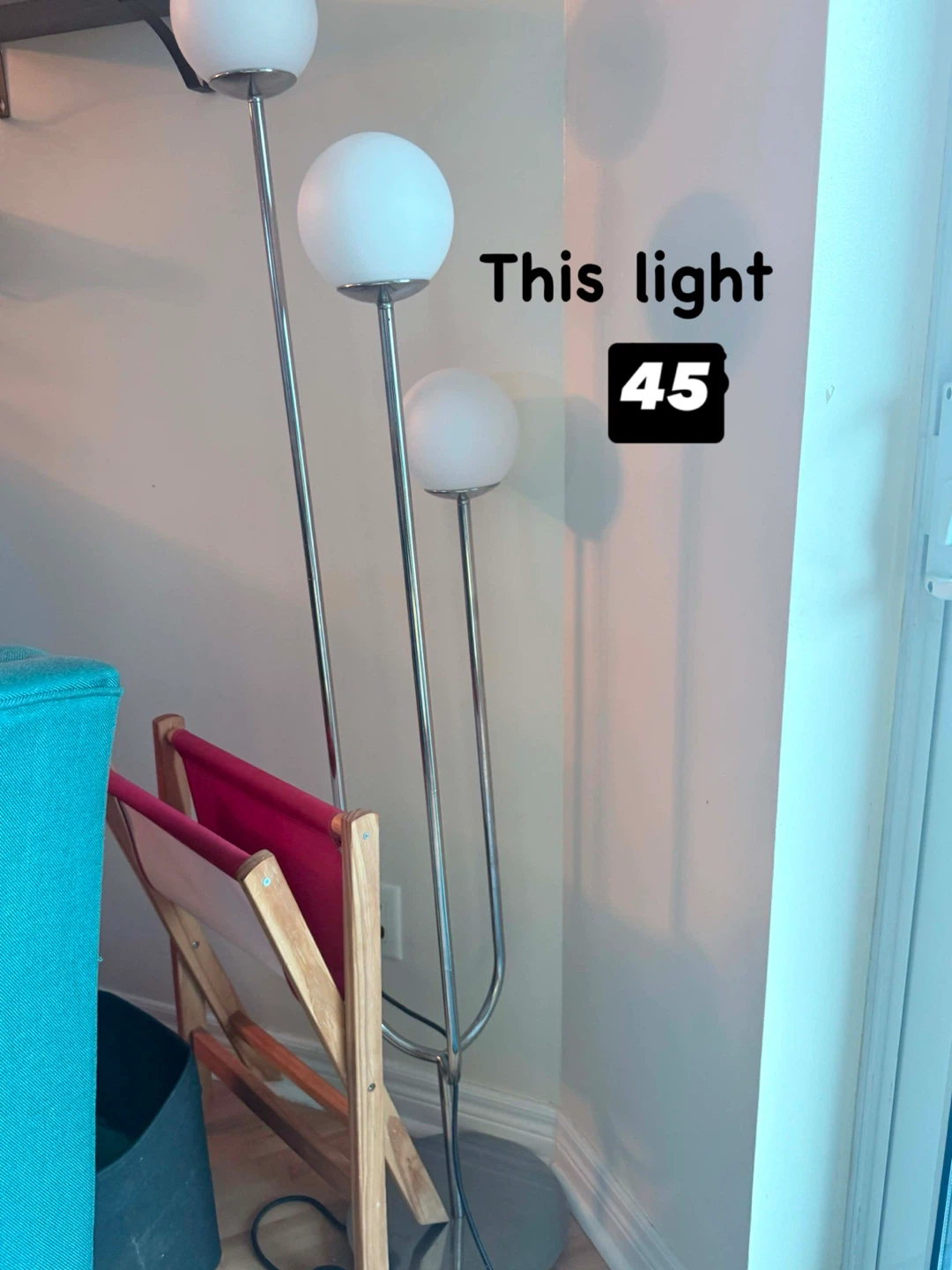 Floor Lamp with 3 White Globes