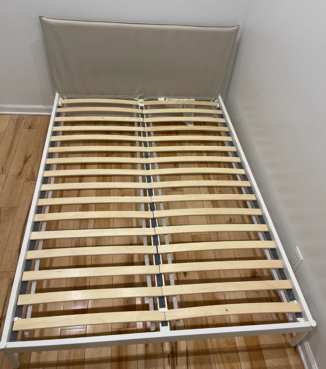 IKEA Queen bed frame with cloth headboard - photo 3