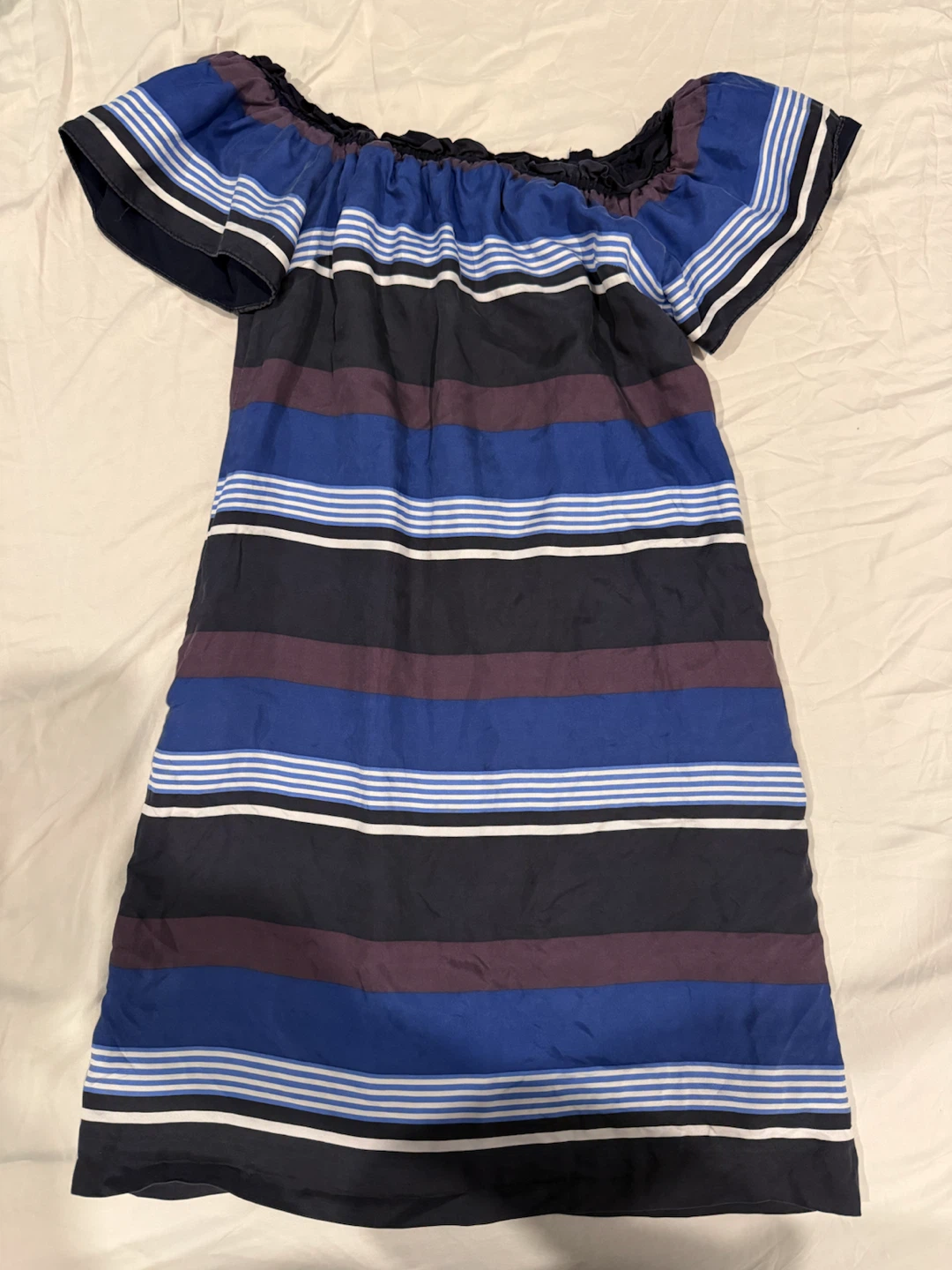 Banana Republic Striped Off-the-Shoulder Dress XS