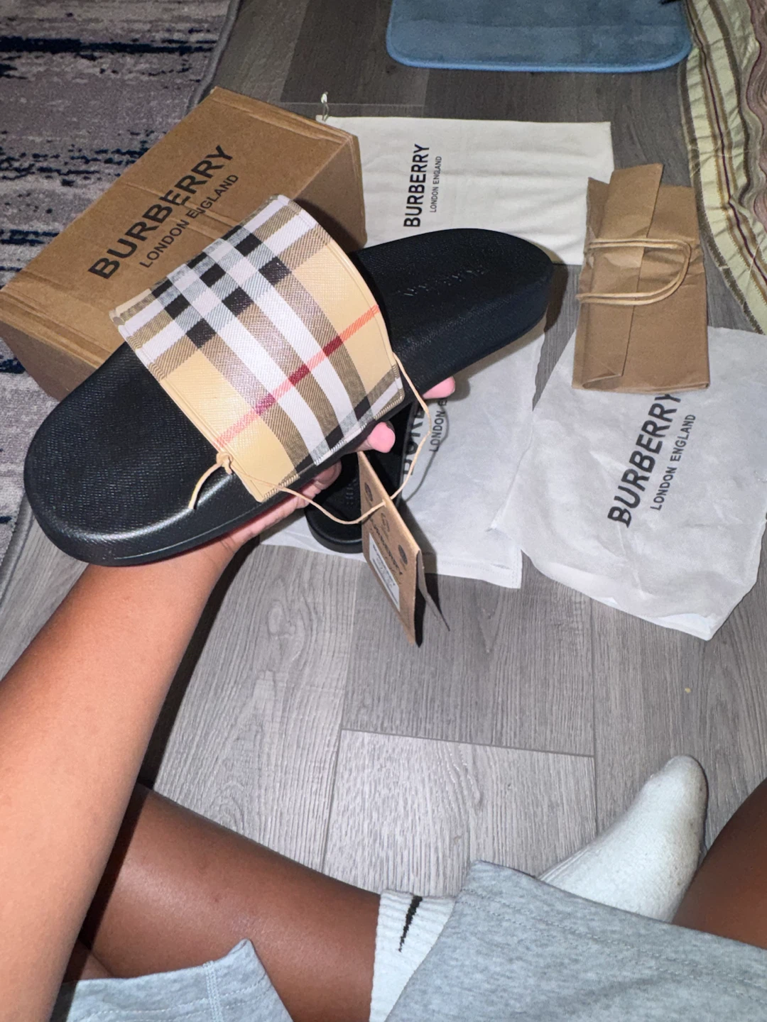 Burberry Nova Check Slides