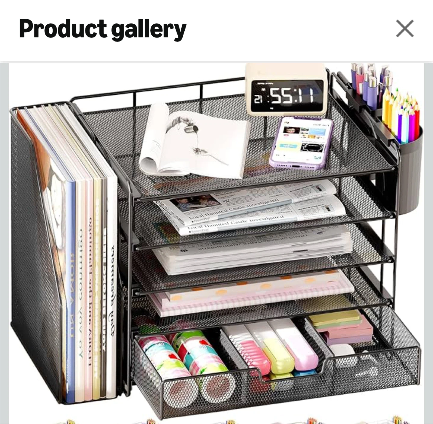 5 Tier Desk Organizer - Black - photo 2