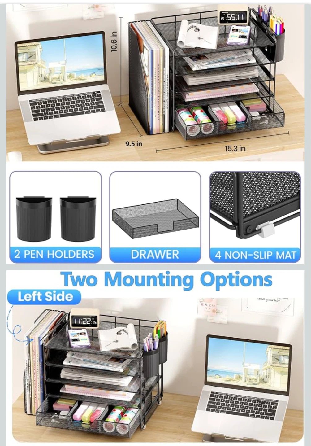 5 Tier Desk Organizer - Black - photo 3