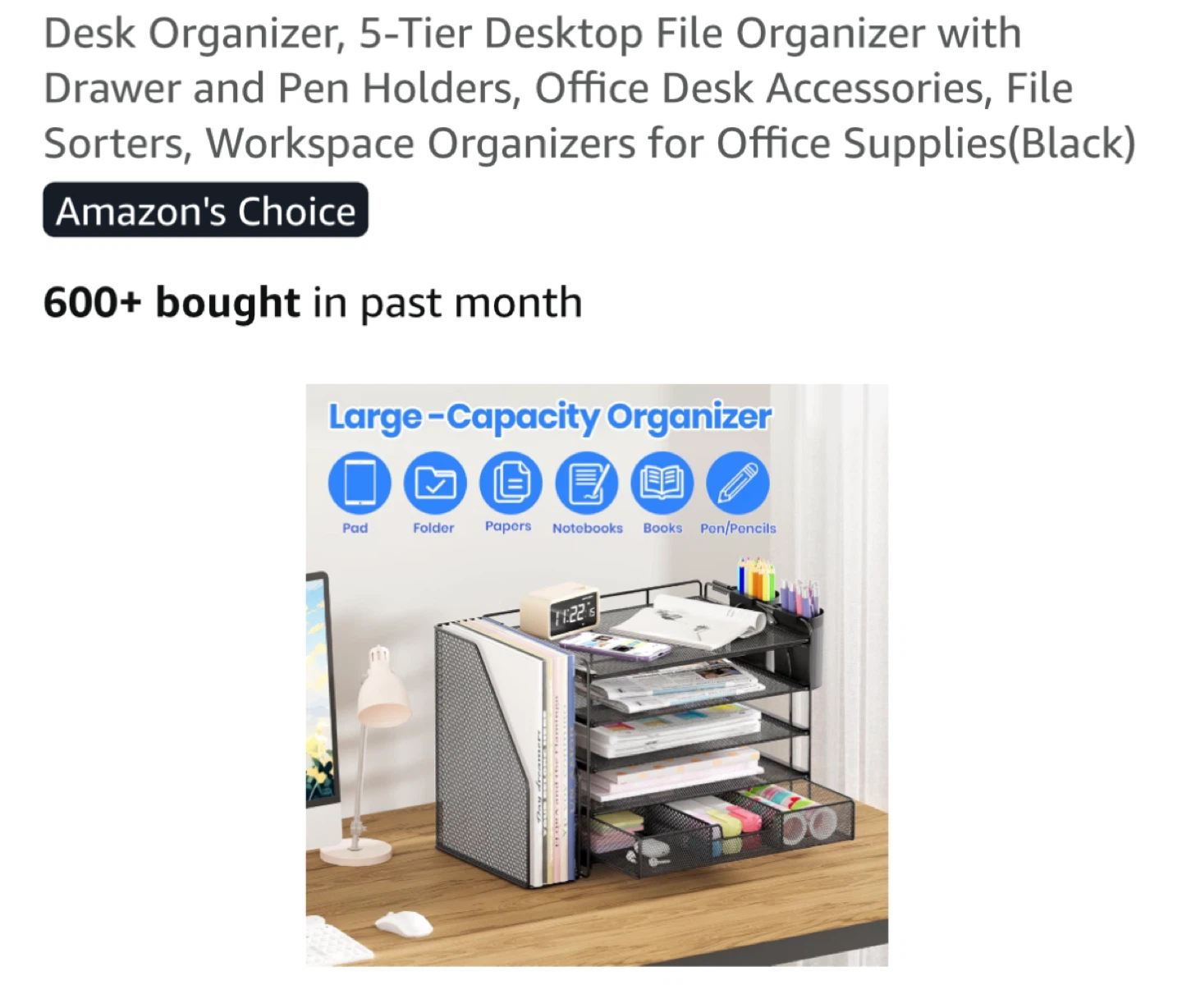 5 Tier Desk Organizer - Black - photo 5