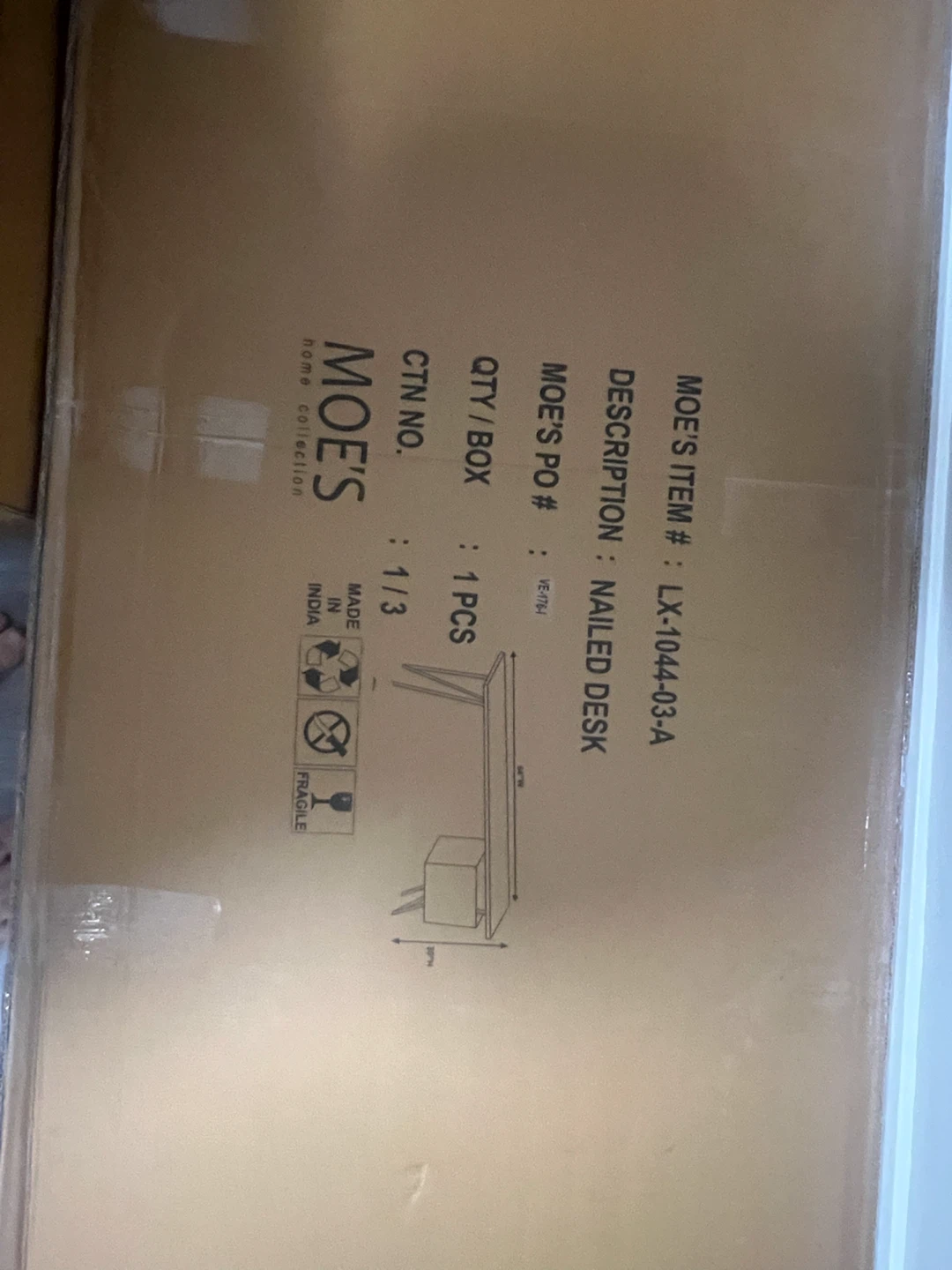 BNIB Moe’s Nailed Desk – Solid Acacia Wood – Retail $1,749 - photo 4