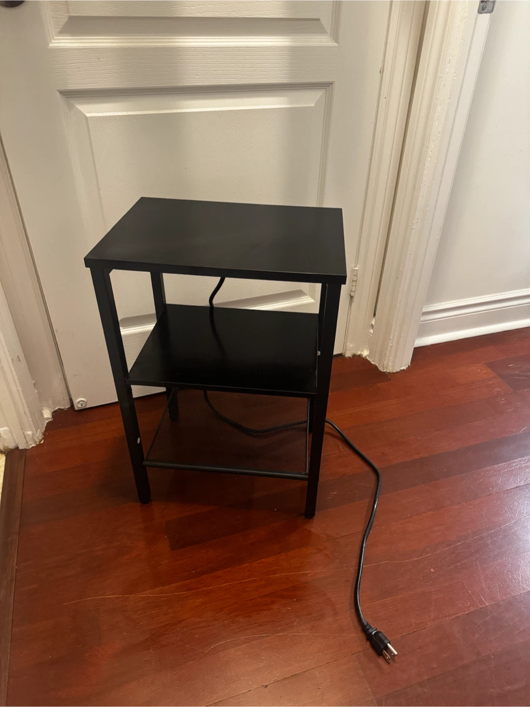 Black End Table with Built-in Power Strip - photo 3