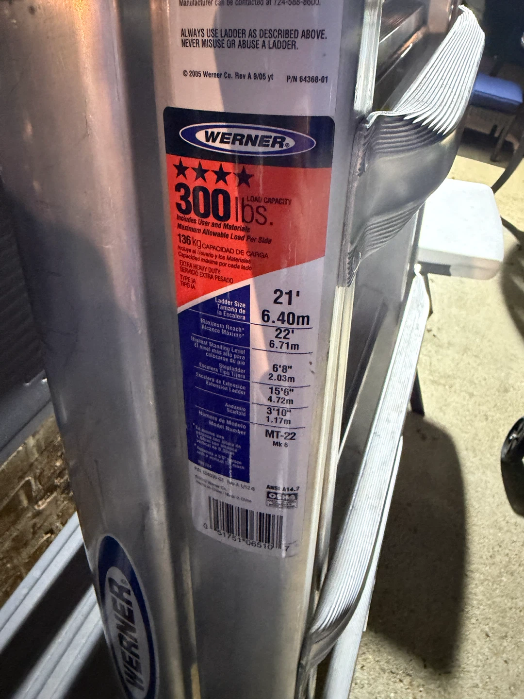 Werner 21' Aluminum Multi-Position Ladder 300 lbs Load Capacity - photo 3