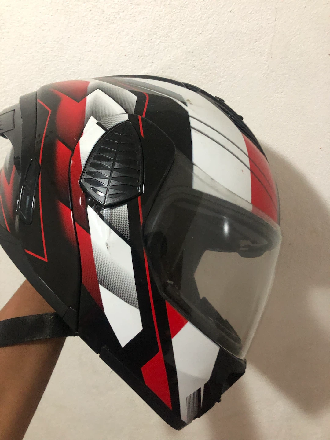 Full Face Motorcycle Helmet - Red/Black/White