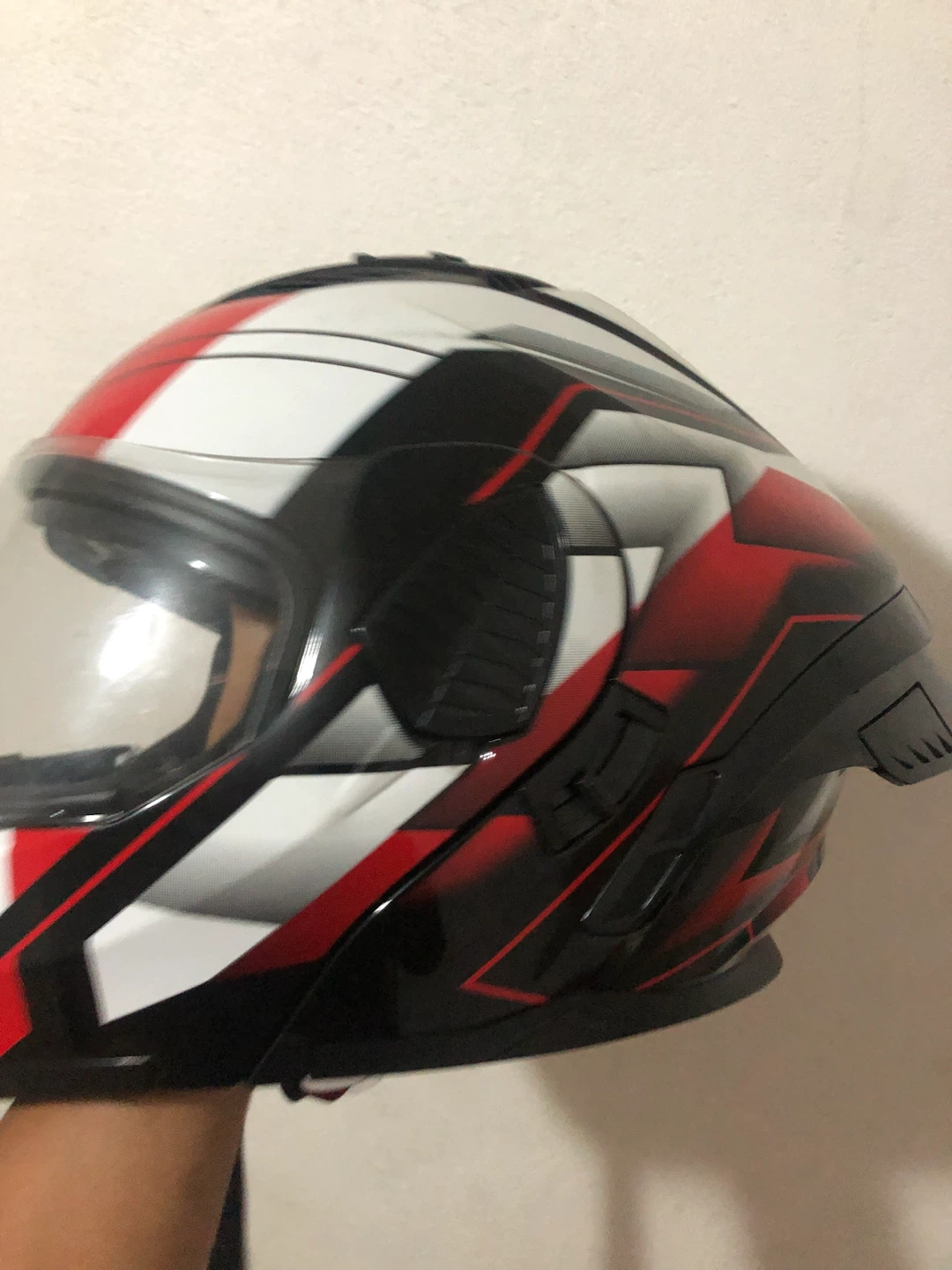 Full Face Motorcycle Helmet - Red/Black/White - photo 2