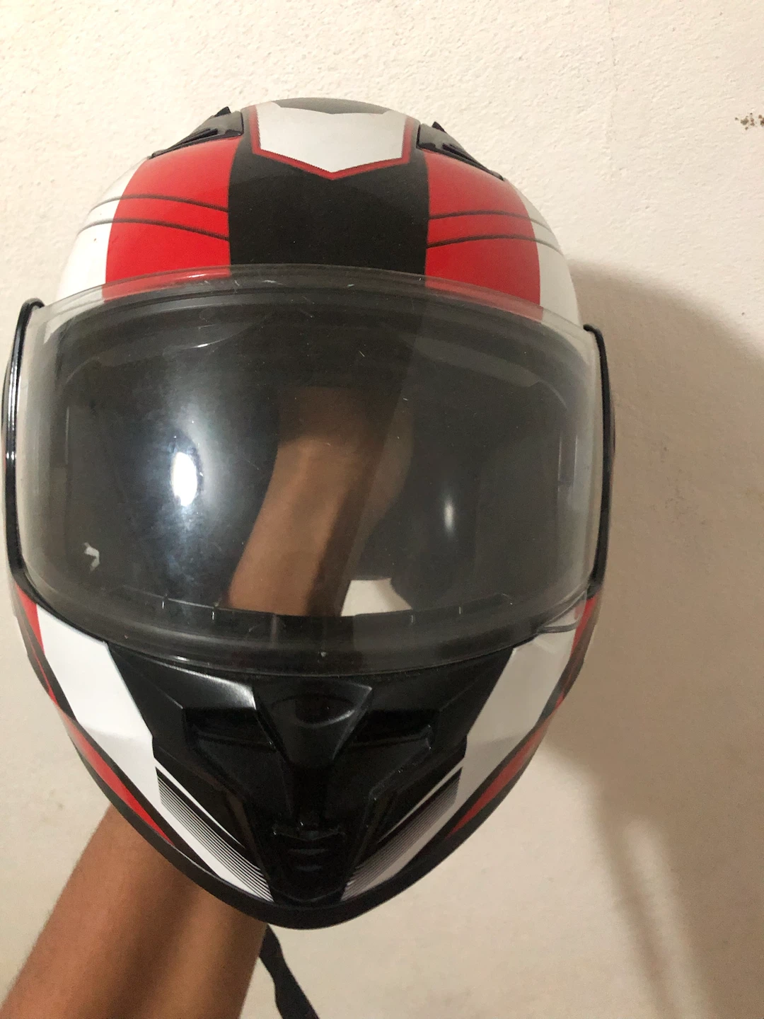 Full Face Motorcycle Helmet - Red/Black/White - photo 3