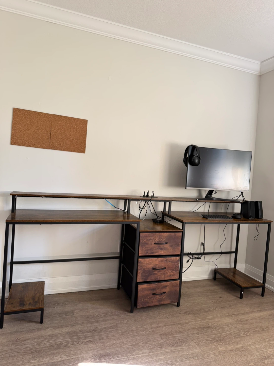 Gaming Computer Desk with Drawers - photo 4