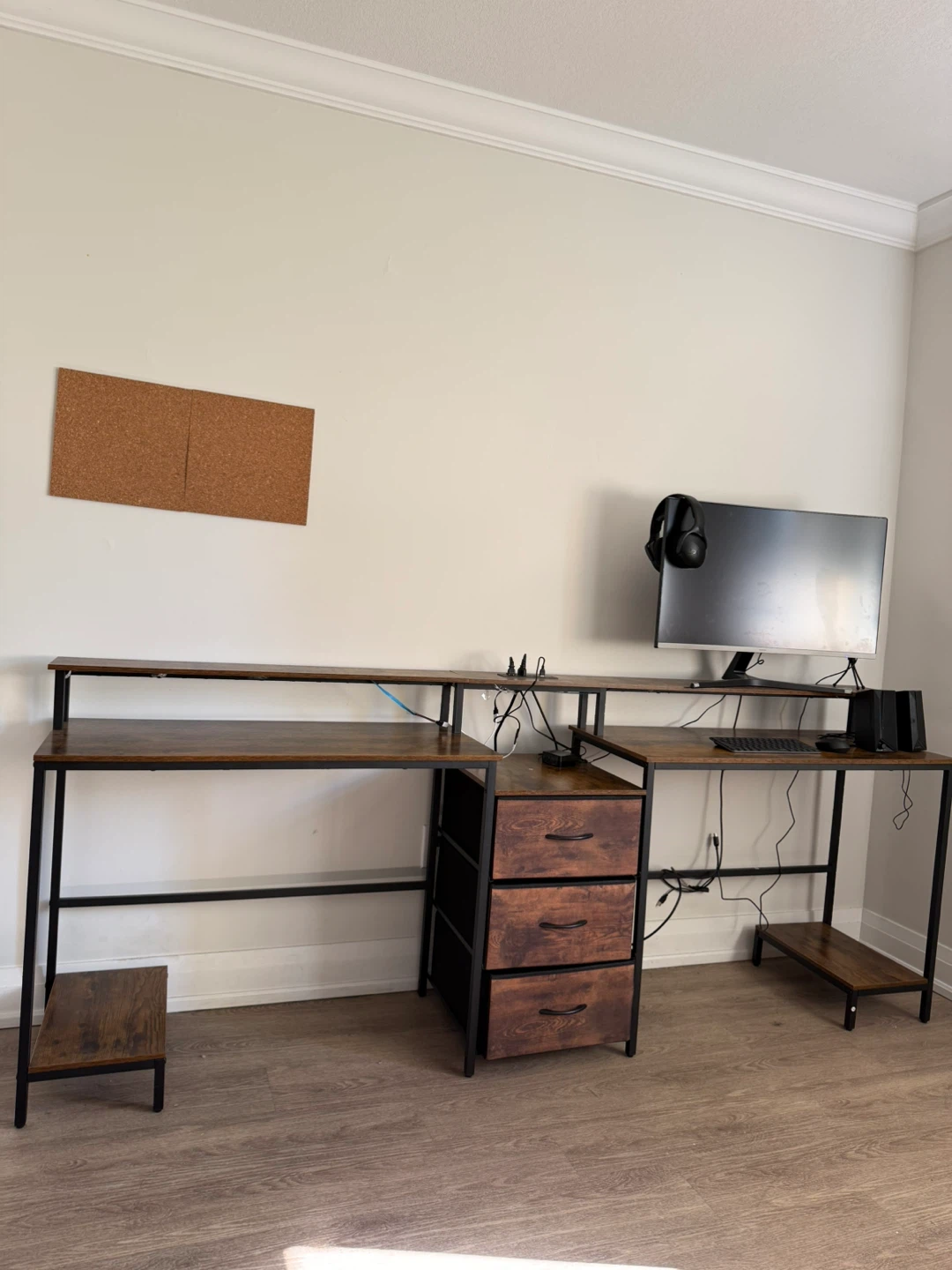 Gaming Computer Desk with Drawers - photo 2