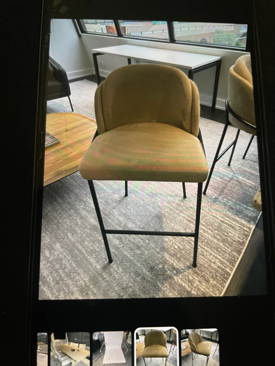 Tan Upholstered Bar Stool