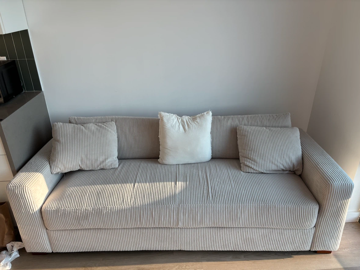 White corduroy sofa - photo 2