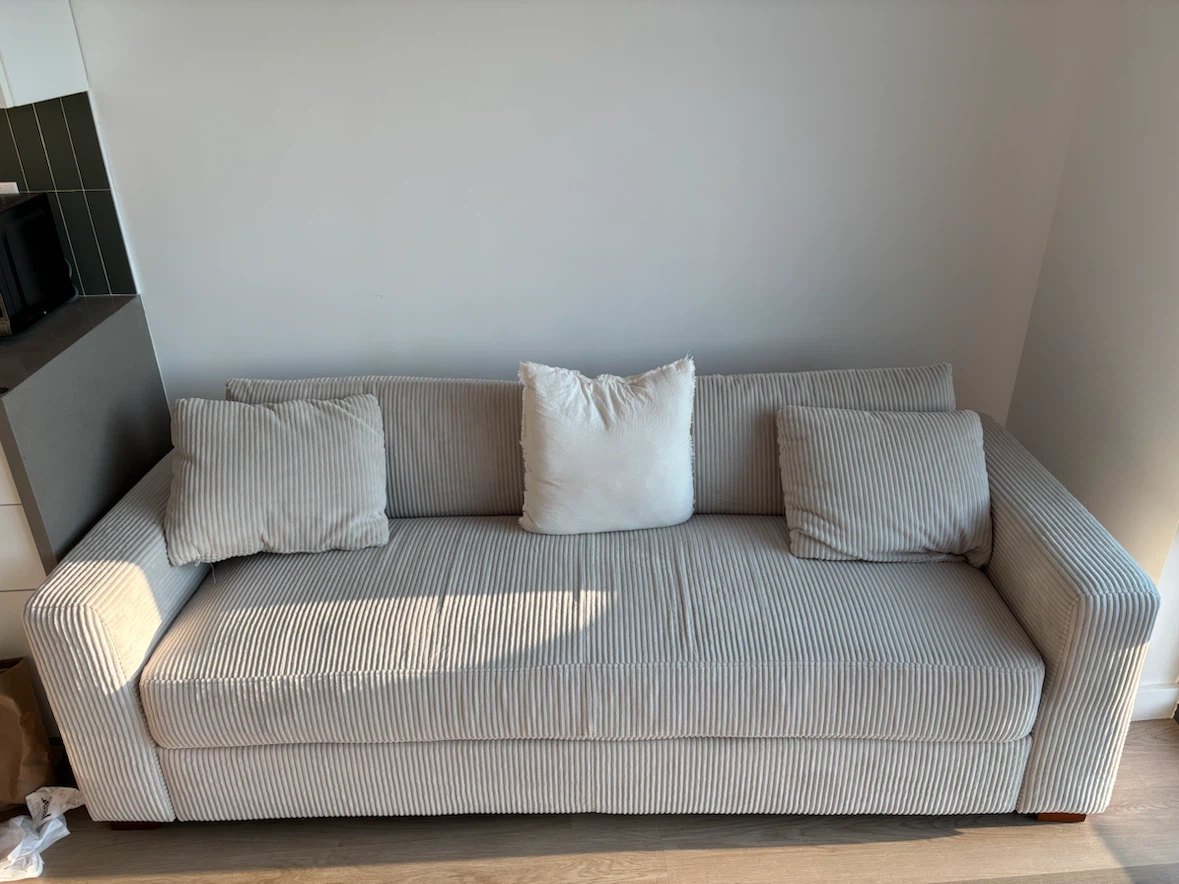 White corduroy sofa - photo 3