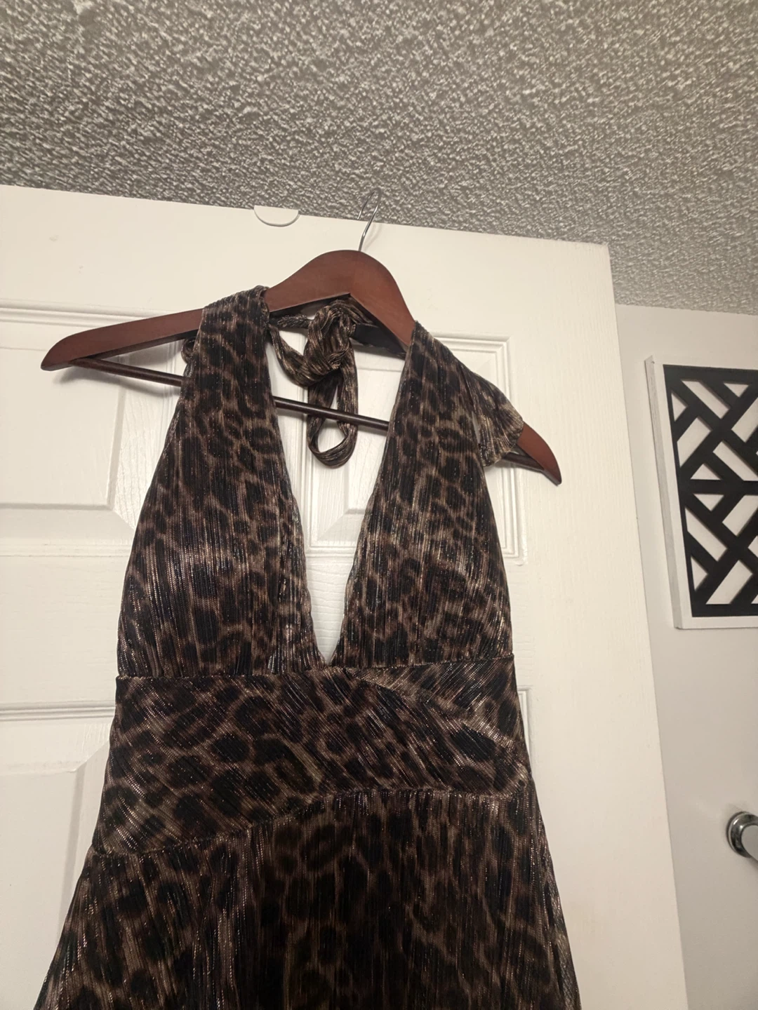 Leopard Print Halter Maxi Dress - photo 2