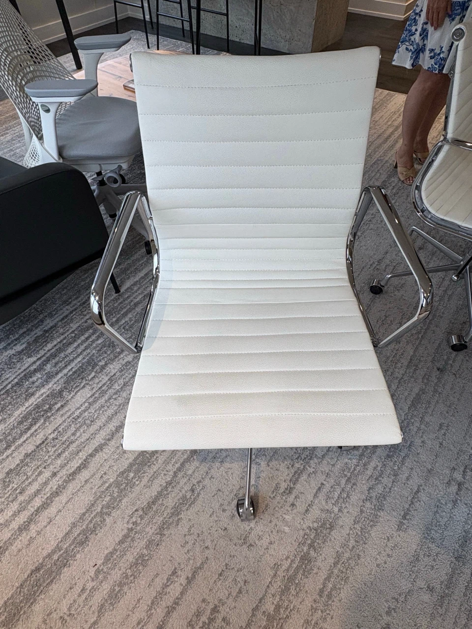 Modern white conference chairs