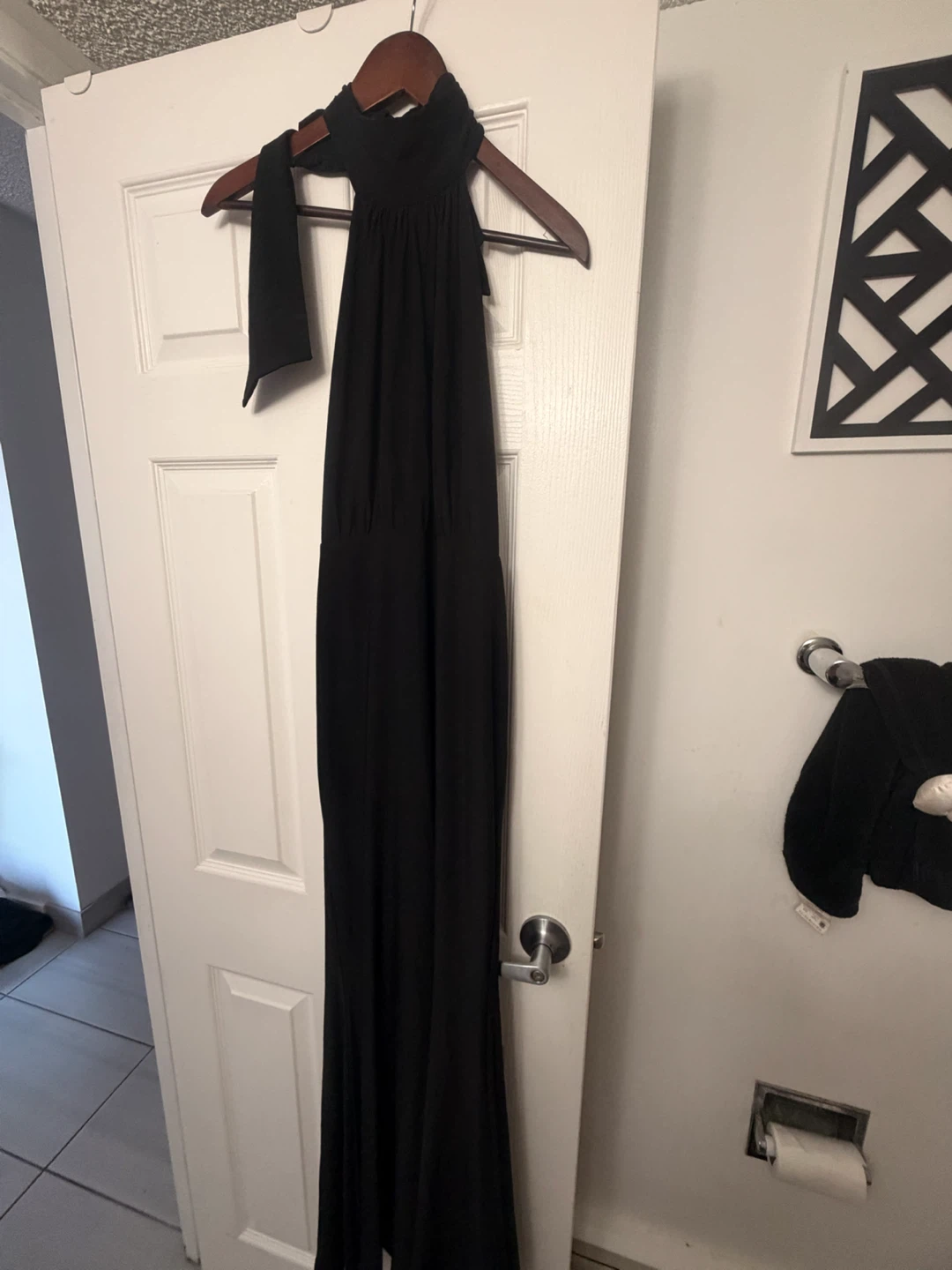 Black Halter Neck Maxi Dress