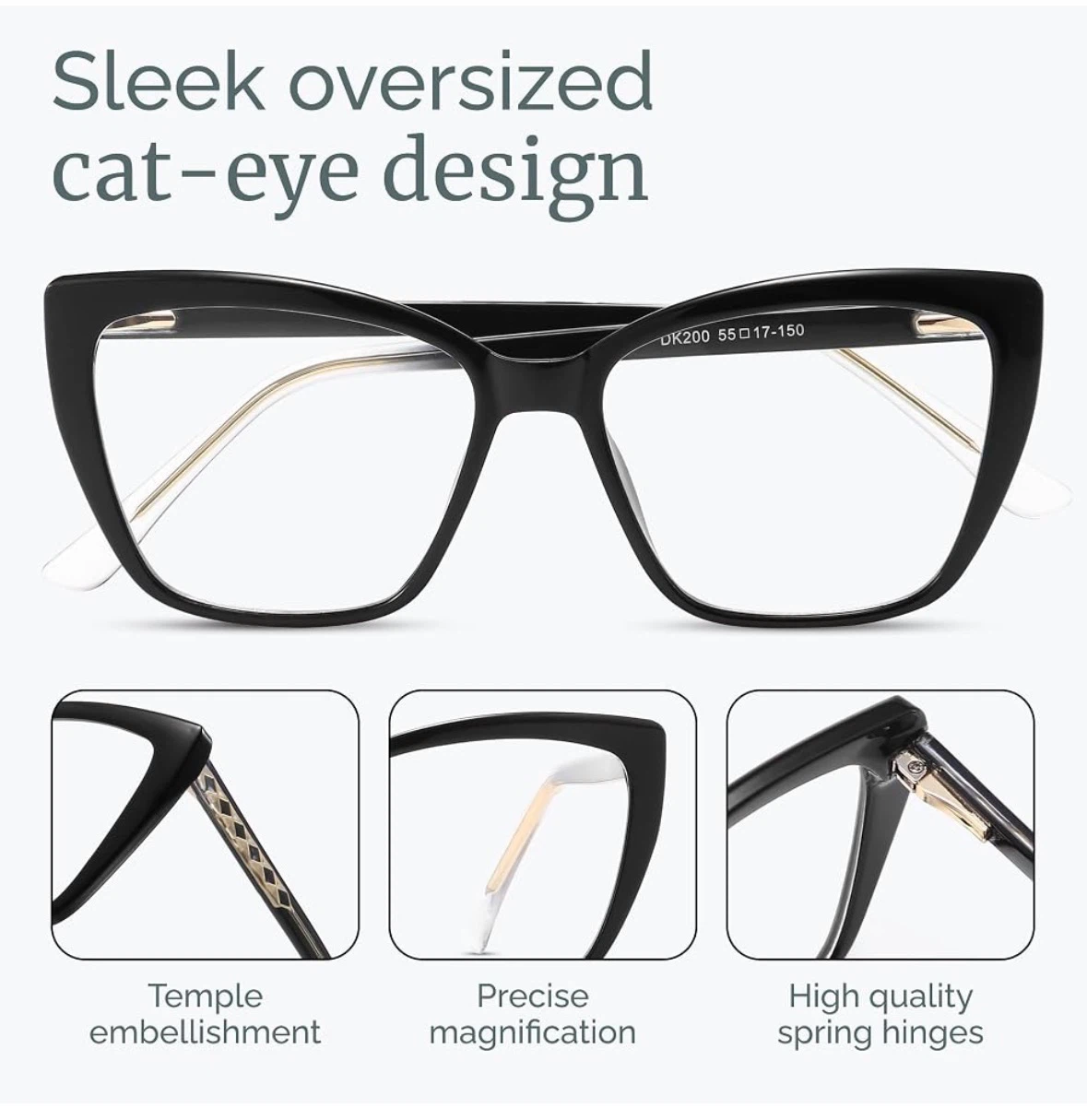 2 CCVOO Lightweight Cat-Eye Reading Glasses - 2 Pairs - photo 2