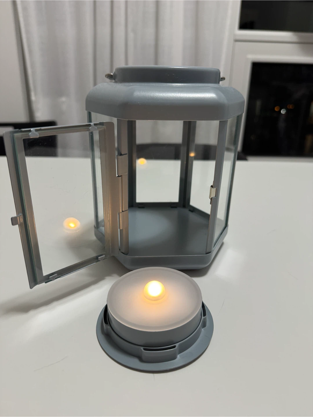 Grey Lantern with LED Candle - photo 4