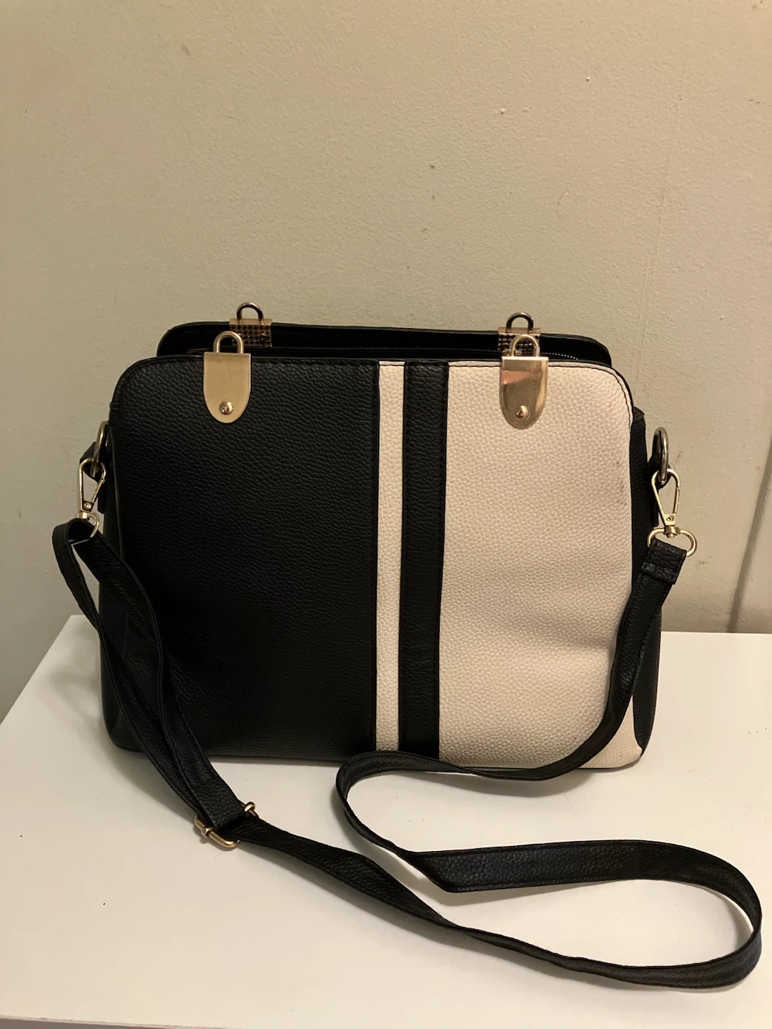Colour Block Satchel Handbag
