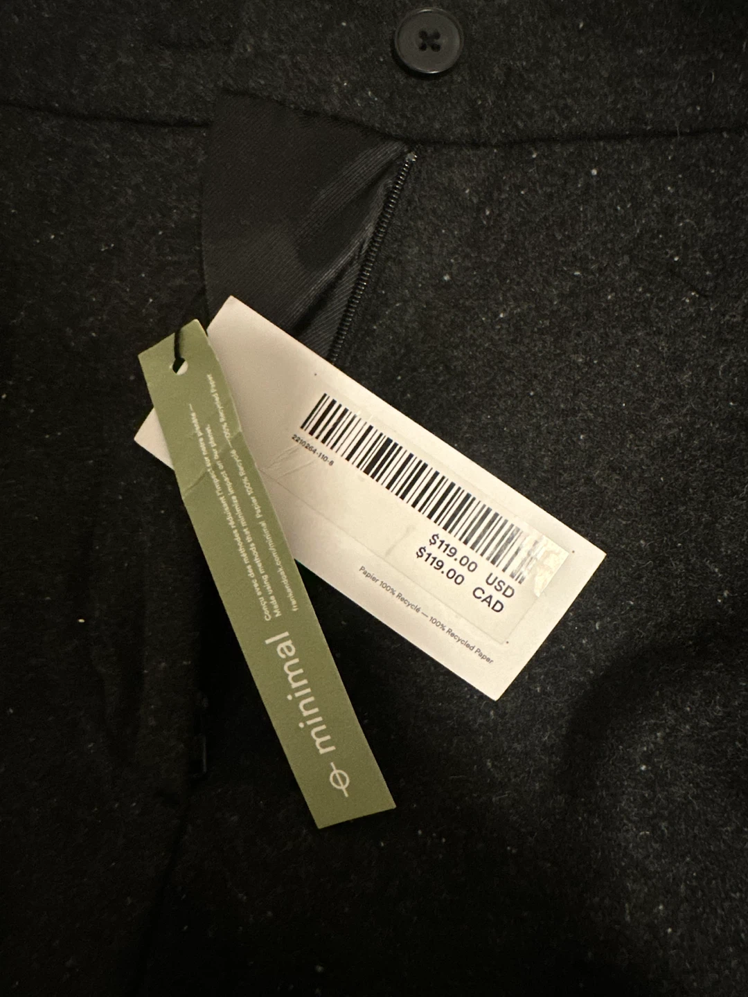 New womens Frank And Oak Black Wool Blend Trousers - photo 4