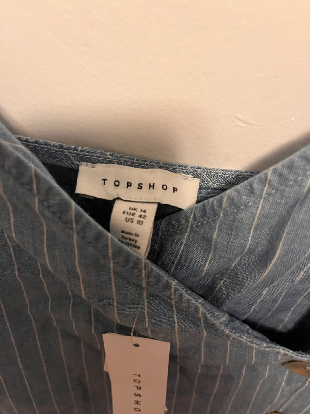 Topshop Blue Pinstripe Cami Dress Size US 10 - photo 2