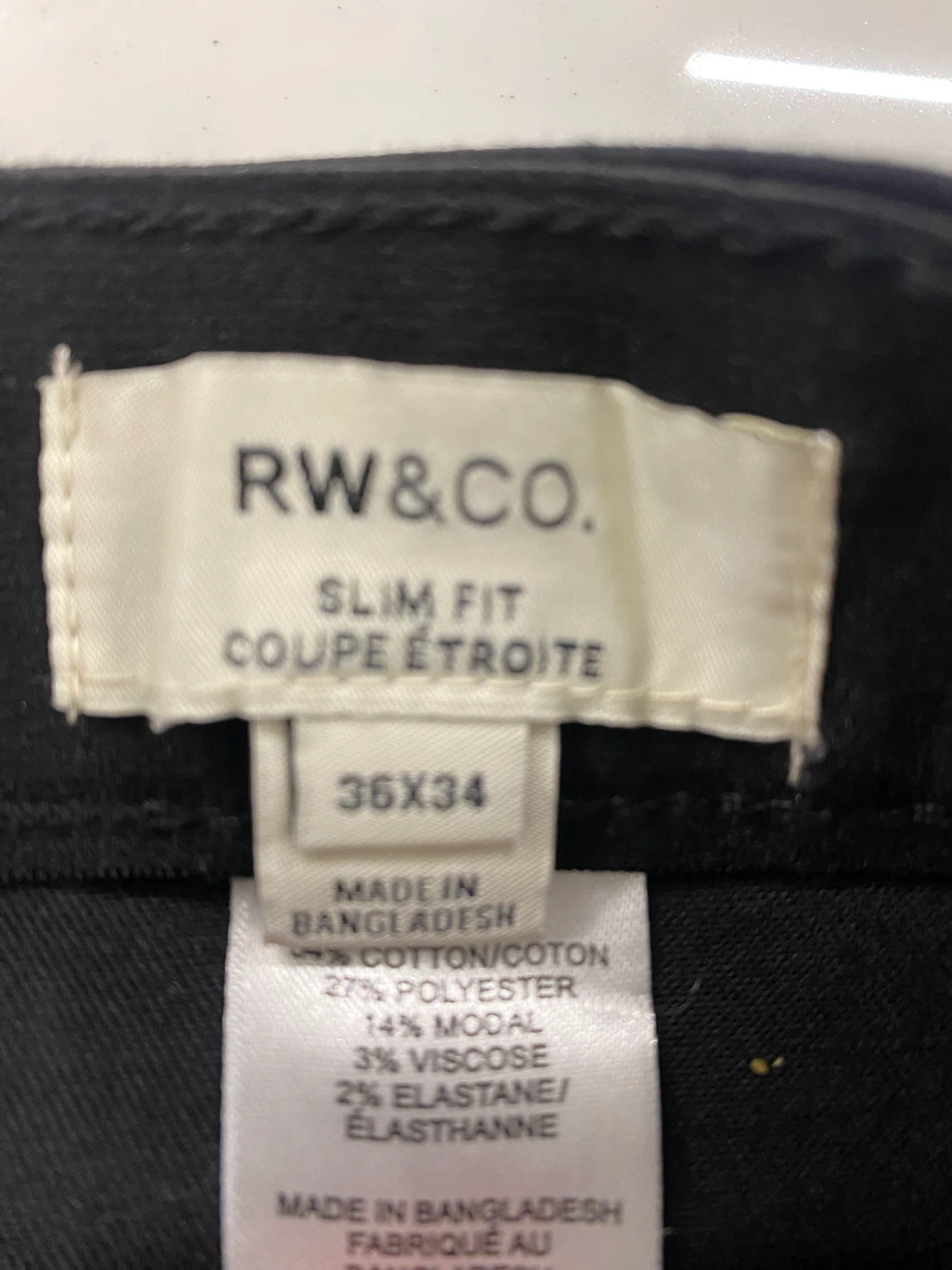 New mens RW&CO. Black Slim Fit Jeans - Size 36x34 - photo 2