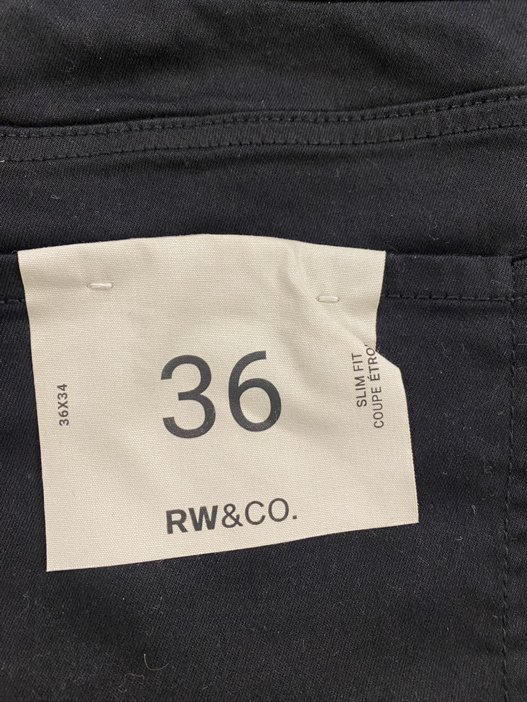 New mens RW&CO. Black Slim Fit Jeans - Size 36x34 - photo 4