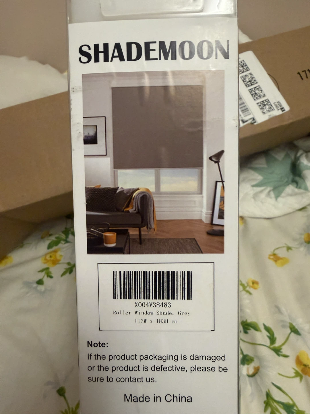 SHADEMOON Roller Window Shade - Grey 112W x 183H cm - photo 3