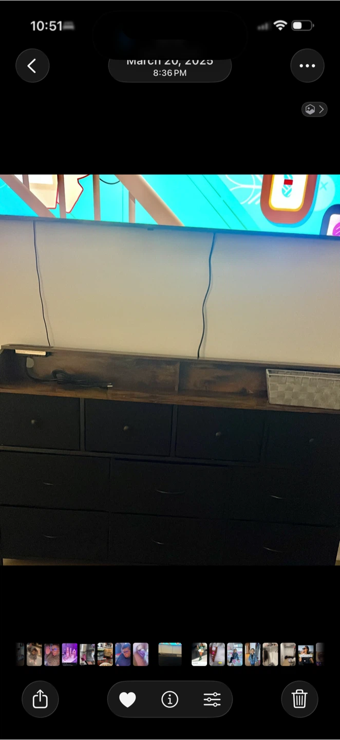 LED Dresser / TV Stand with Charging Station