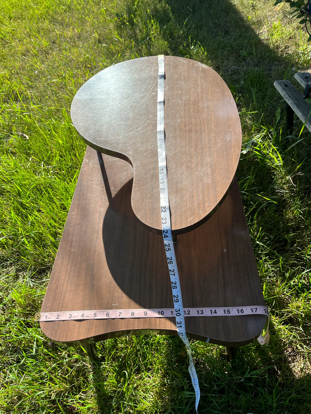 Mid-Century Modern Kidney Shaped 2nd Tier Coffee Table - photo 4