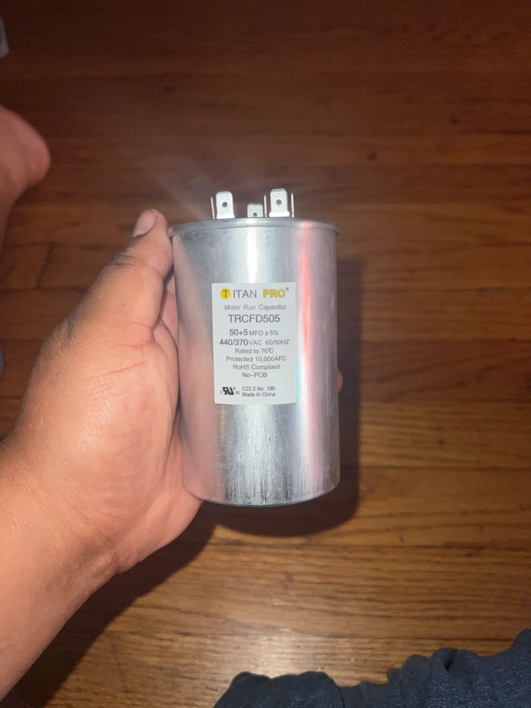Titan Pro TRCFD505 Motor Run Capacitor 50+5 MFD 440/370V - photo 2