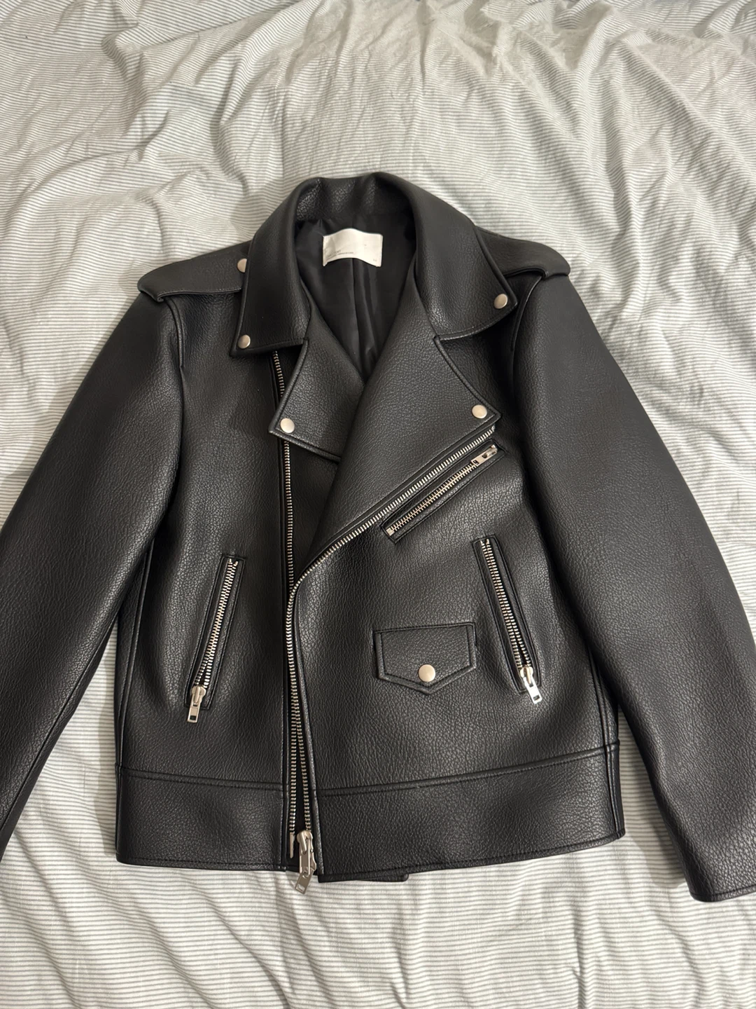 Black Faux Leather Moto Jacket