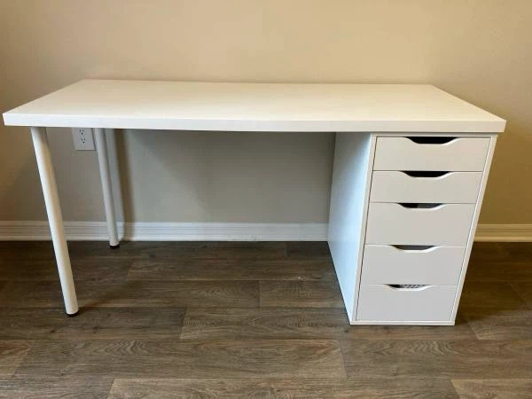 IKEA desk 140x60 cm with Alex drawer unit
