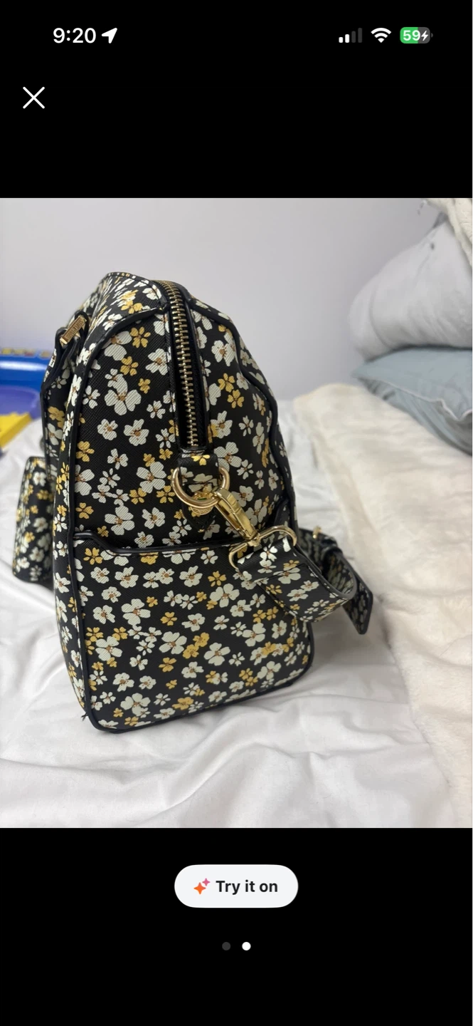 Floral Dome Satchel with Matching Pouch - photo 2