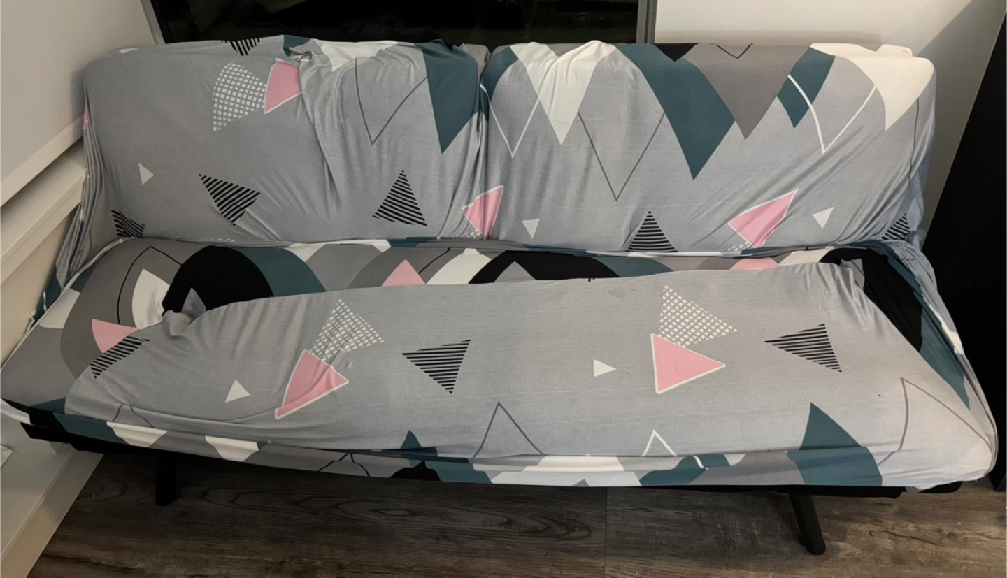 Futon Sofa Bed - Black - photo 2