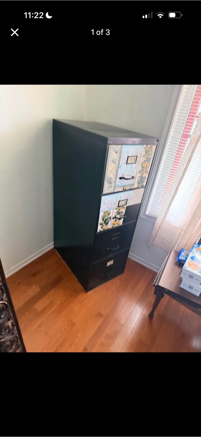 Black 4-Drawer Filing Cabinet